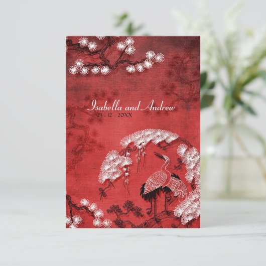 Oriental Cranes 2 Kaart (Staand voorkant)