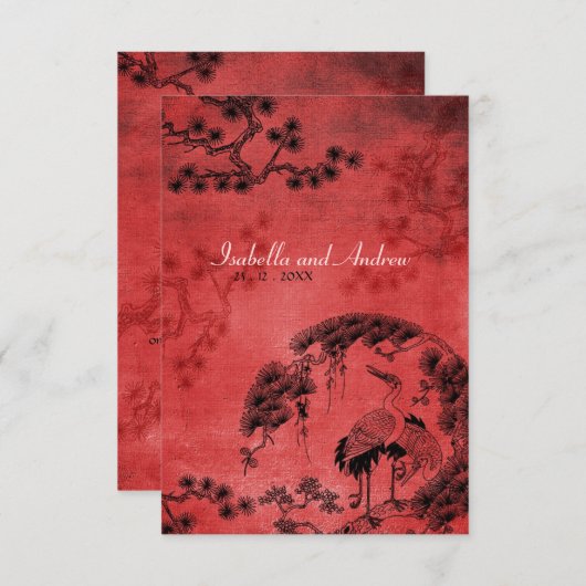 Oriental Cranes Kaart (Voorkant / Achterkant)