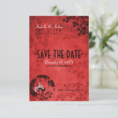 Oriental Cranes sparen de datumuitnodiging Save The Date (Staand voorkant)