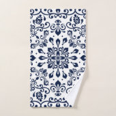 Oriental Damask blauw op wit Bad Handdoek (Handdoek)