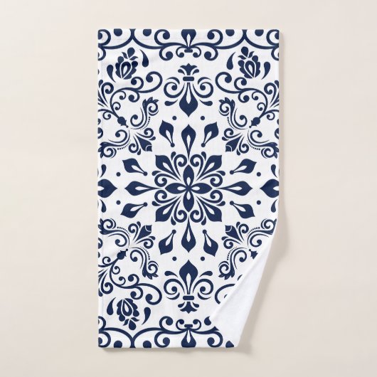 Oriental Damask blauw op wit Bad Handdoek (Handdoek)