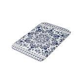Oriental Damask blauw op wit Badmat (Gekanteld)