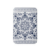 Oriental Damask blauw op wit Badmat (Voorkant Verticaal)