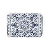 Oriental Damask blauw op wit Badmat (Voorkant)