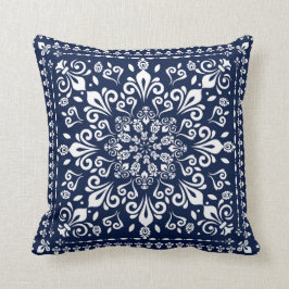 Oriental Damask Blue en White Kussen