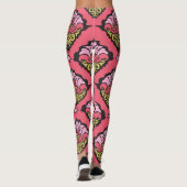 Oriental Damask Floral naadloos behang Leggings (Achterkant)
