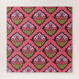 Oriental Damask Floral naadloos behang Legpuzzel