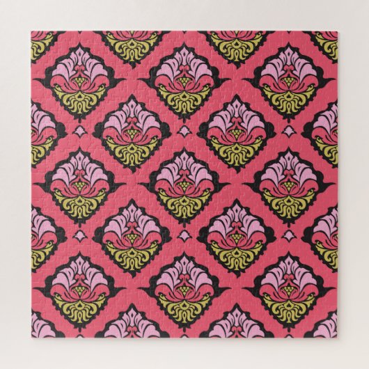 Oriental Damask Floral naadloos behang Legpuzzel (Verticaal)