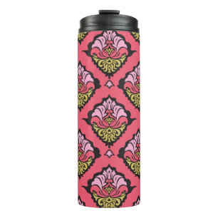 Oriental Damask Floral naadloos behang Thermosbeker