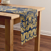 Oriental Damask Ornament - Gold op donkerblauw #1 Korte Tafelloper (Voorbeeld)