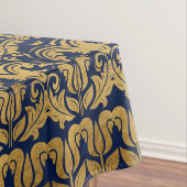Oriental Damask Ornament - Gold op donkerblauw #1 Tafelkleed (Voorbeeld)