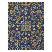 Oriental Damask Ornament - Gold op donkerblauw #2 Tafelkleed (Voorkant)