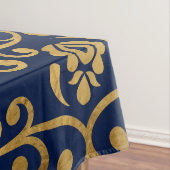 Oriental Damask Ornament - Gold op donkerblauw #2 Tafelkleed (Voorbeeld)