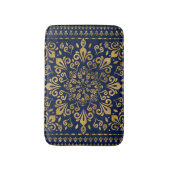Oriental Damask Ornament - Gold op donkerblauw #3 Badmat (Voorkant Verticaal)