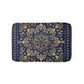 Oriental Damask Ornament - Gold op donkerblauw #3 Badmat (Voorkant)