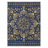 Oriental Damask Ornament - Gold op donkerblauw #3 Tafelkleed (Voorkant)