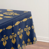 Oriental Damask Ornament - Gold op donkerblauw #3 Tafelkleed (Voorbeeld)