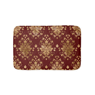 Oriental  Damask Patroon - Rood en goud Badmat