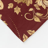 Oriental  Damask Patroon - Rood en goud Fleece Deken (Hoek)
