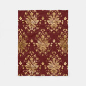 Oriental Damask Patroon - Rood en goud Fleece Deken (Voorkant)