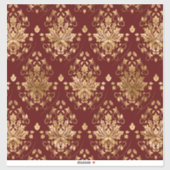 Oriental  Damask Patroon - Rood en goud Sticker (Vel)