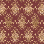 Oriental  Damask Patroon - Rood en goud Sticker (Voorkant)
