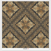 Oriental  Damask-patroon - zwart en goud Sticker (Vel)