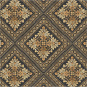 Oriental  Damask-patroon - zwart en goud Sticker (Voorkant)