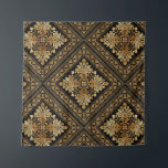 Oriental  Damask-patroon - zwart en goud Wandkleed<br><div class="desc">Oriental  Damask-patroon - zwart en goud</div>