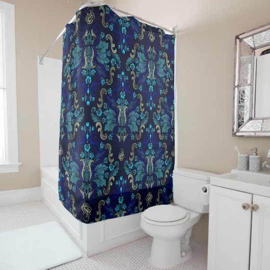 Oriental Damask Pattern Douchegordijn (In situ)