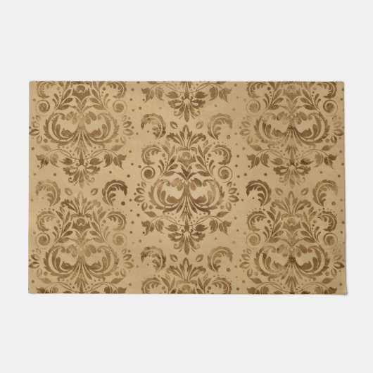 Oriental Damask Pattern Pastel Gold Deurmat (Voorkant)