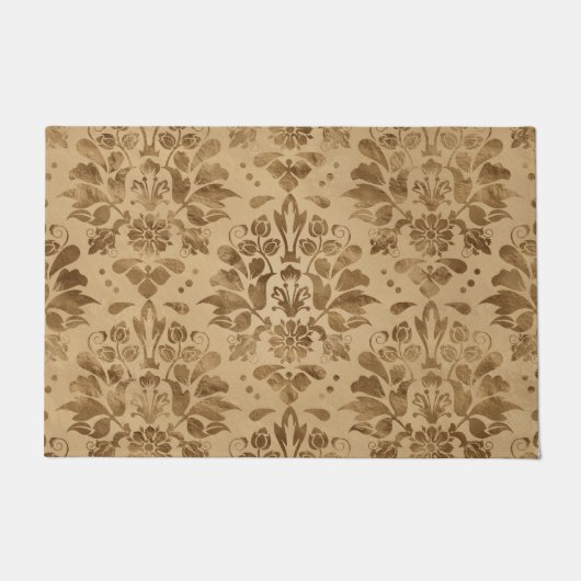 Oriental Damask Pattern Pastel Gold Deurmat (Voorkant)