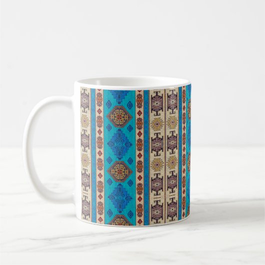 Oriental Design Blauw en Bruin Koffiemok (Links)
