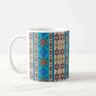 Oriental Design Blauw en Bruin Koffiemok