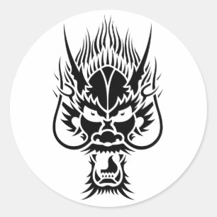 Oriental draak ronde sticker