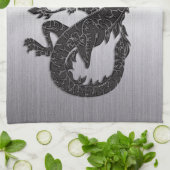 Oriental Dragon Black Theedoek (Gevouwen)
