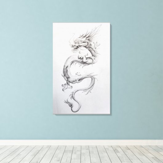 Oriental Dragon Canvas Afdruk (Insitu (Houten vloer))