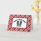 Oriental Dragon, Chinees nieuwjaarsgroet Kaart (Gele Bloem)