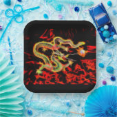 Oriental Dragon Fire on Lucky Energy Papieren Bordje (Feest)