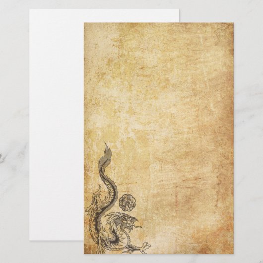 Oriental Dragon Inked Briefpapier (Voorkant / Achterkant)