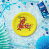 Oriental Dragon Papieren Bordje (Feest)
