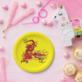 Oriental Dragon Papieren Bordje (Feest)