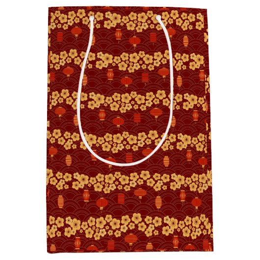 Oriental Dragon Year: Fortune en elegantie Sakura Medium Cadeauzakje (Voorkant)