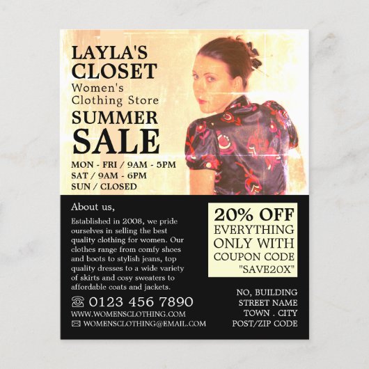 Oriental Dress, Women's Clothing Store Adverteren Flyer (Voorkant)