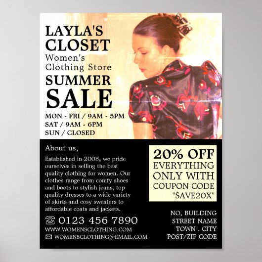 Oriental Dress, Women's Clothing Store Adverteren Poster (Voorkant)