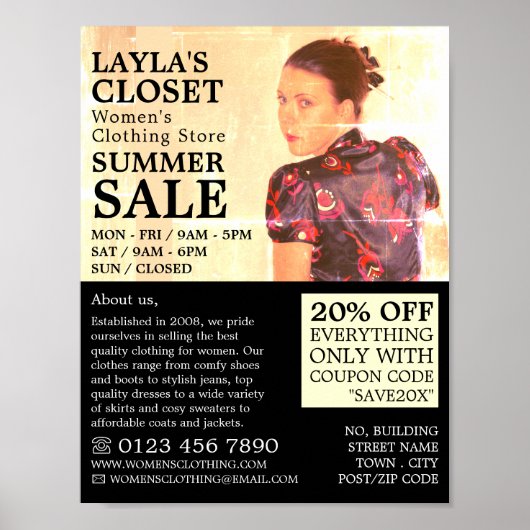 Oriental Dress, Women's Clothing Store Adverteren Poster (Voorkant)