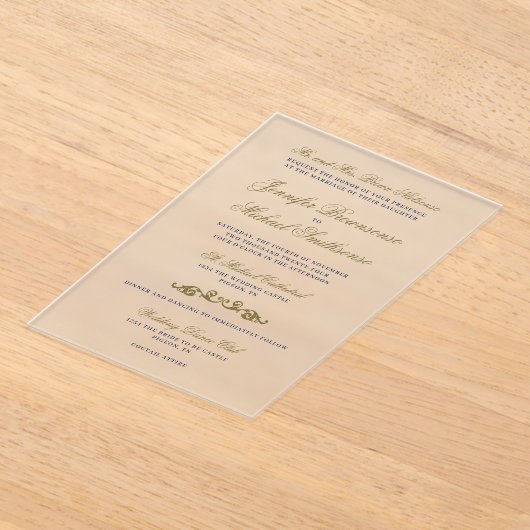 Oriental Elegance bruiloft uitnodiging Gold Navy (Laagn)