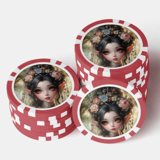 Oriental Elven Playing Cards Poker Chips (Opstapeling)