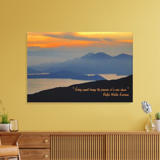 Oriental Evening Mist Stretch Canvas Afdrukken (Insitu (Woonkamer))