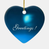 ORIENTAL FAIRY TALE Blue Sapphire Heart Keramisch Ornament (Achterkant)